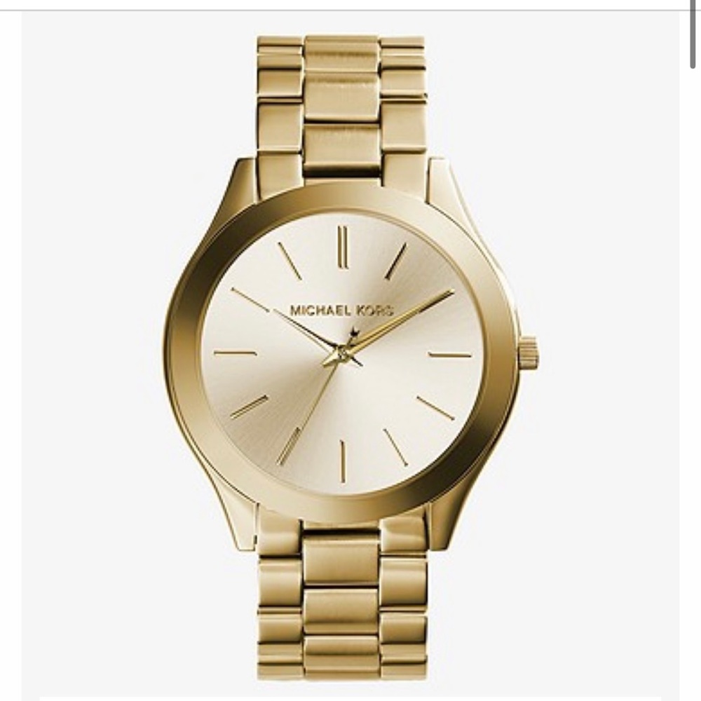 Michael Kors Slim Runway Gold Watch